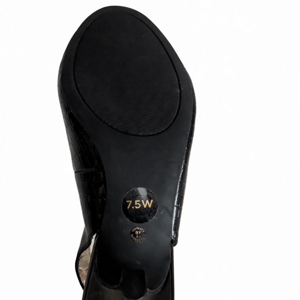 East 5th Madeline Black Peep Toe Slingback Pumps 3” Heel 7.5 Wide NEW No Tags - Picture 5 of 5